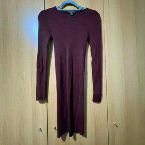 Ribbed Burgundy Sweater Dress